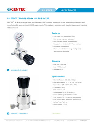 U19 SERIES UHP REGULATOR