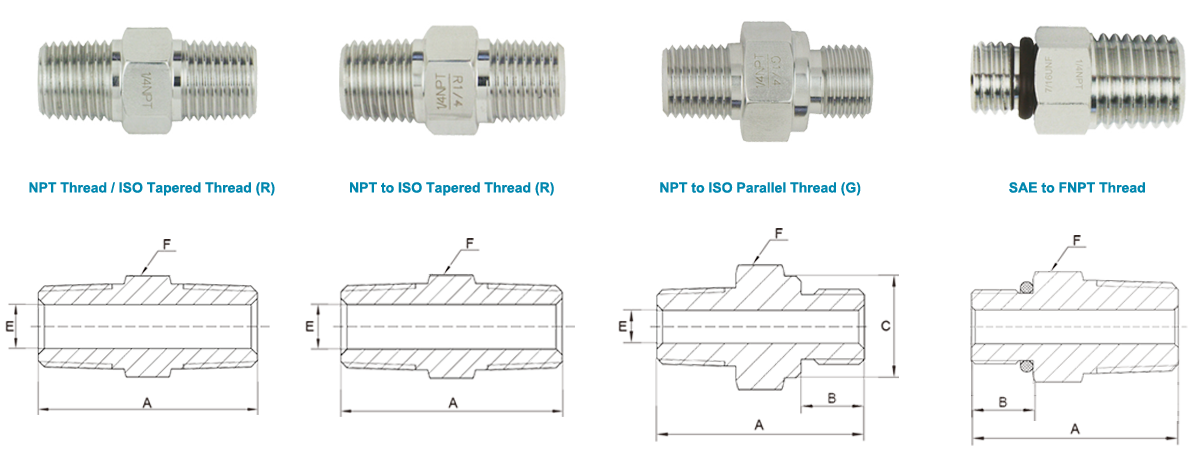 GENTEC PHN Series Hex Nipple