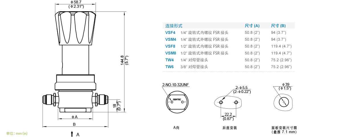 GENTEC捷锐U11系列Tied-Diaphragm高纯减压器